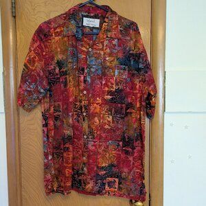 Mens Hawaii style batik shirt